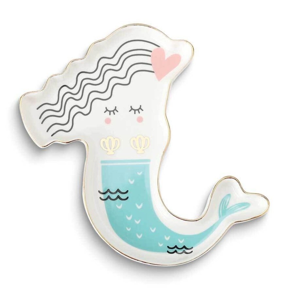 Mermaid Trinket Dish /Decorative Jewelry Tray Stephanie Imports Ceramic  NWT